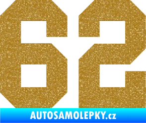 Samolepka Startovní číslo 62 Ultra Metalic zlatá
