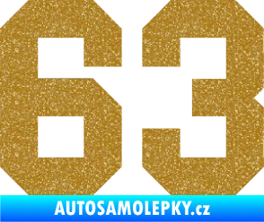 Samolepka Startovní číslo 63 Ultra Metalic zlatá