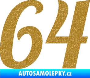 Samolepka Startovní číslo 64 typ 3 Ultra Metalic zlatá