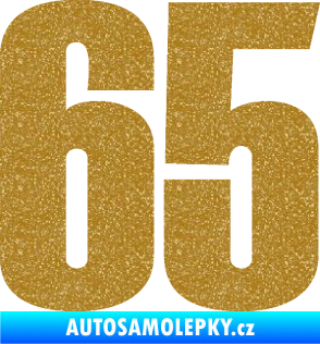 Samolepka Startovní číslo 65 typ 2     Ultra Metalic zlatá