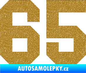 Samolepka Startovní číslo 65 Ultra Metalic zlatá