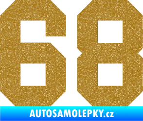 Samolepka Startovní číslo 68 Ultra Metalic zlatá