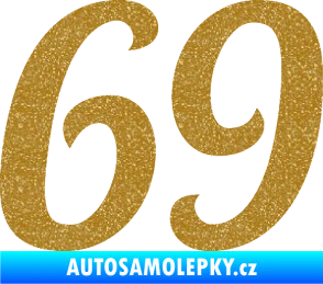 Samolepka Startovní číslo 69 typ 3 Ultra Metalic zlatá