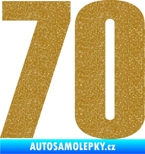 Samolepka Startovní číslo 70 typ 2         Ultra Metalic zlatá