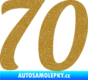 Samolepka Startovní číslo 70 typ 3  Ultra Metalic zlatá