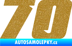 Samolepka Startovní číslo 70 typ 6 Ultra Metalic zlatá
