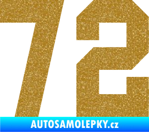 Samolepka Startovní číslo 72 Ultra Metalic zlatá