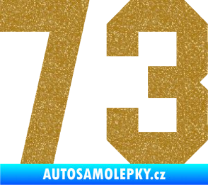 Samolepka Startovní číslo 73 Ultra Metalic zlatá