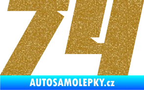 Samolepka Startovní číslo 74 typ 6 Ultra Metalic zlatá