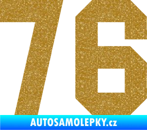 Samolepka Startovní číslo 76 Ultra Metalic zlatá