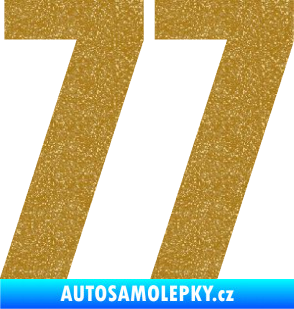 Samolepka Startovní číslo 77 typ 2        Ultra Metalic zlatá