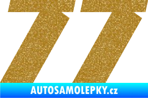 Samolepka Startovní číslo 77 typ 6 Ultra Metalic zlatá