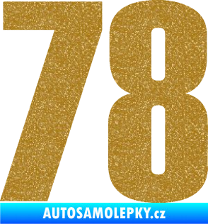 Samolepka Startovní číslo 78 typ 2         Ultra Metalic zlatá