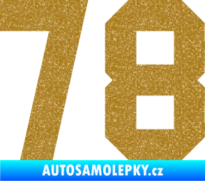 Samolepka Startovní číslo 78 Ultra Metalic zlatá