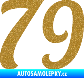 Samolepka Startovní číslo 79 typ 3   Ultra Metalic zlatá