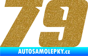Samolepka Startovní číslo 79 typ 6 Ultra Metalic zlatá