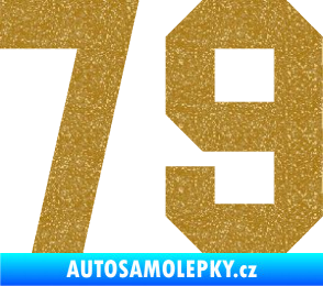 Samolepka Startovní číslo 79 Ultra Metalic zlatá