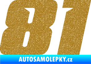 Samolepka Startovní číslo 81 typ 6 Ultra Metalic zlatá
