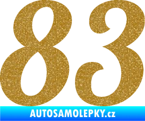 Samolepka Startovní číslo 83 typ 3   Ultra Metalic zlatá