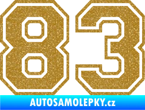 Samolepka Startovní číslo 83 typ 4 Ultra Metalic zlatá
