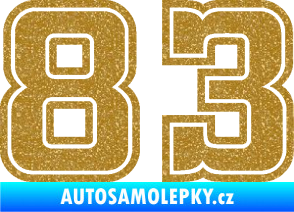 Samolepka Startovní číslo 83 typ 5 Ultra Metalic zlatá