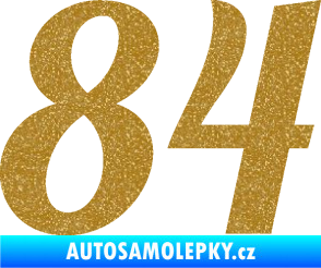 Samolepka Startovní číslo 84 typ 3  Ultra Metalic zlatá