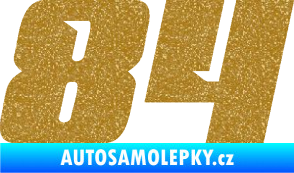 Samolepka Startovní číslo 84 typ 6 Ultra Metalic zlatá