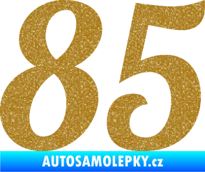 Samolepka Startovní číslo 85 typ 3   Ultra Metalic zlatá