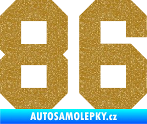 Samolepka Startovní číslo 86 Ultra Metalic zlatá