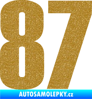 Samolepka Startovní číslo 87 typ 2       Ultra Metalic zlatá