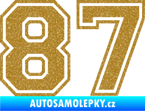 Samolepka Startovní číslo 87 typ 4 Ultra Metalic zlatá