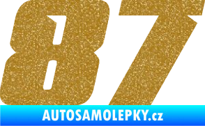 Samolepka Startovní číslo 87 typ 6 Ultra Metalic zlatá