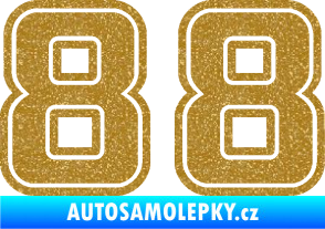 Samolepka Startovní číslo 88 typ 5 Ultra Metalic zlatá