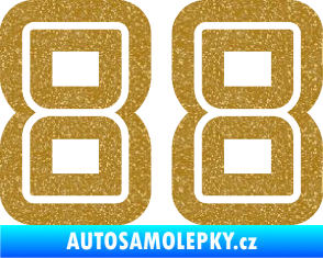 Samolepka Startovní číslo 88 typ 7 Ultra Metalic zlatá