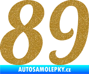 Samolepka Startovní číslo 89 typ 3  Ultra Metalic zlatá
