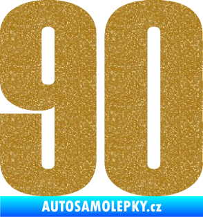 Samolepka Startovní číslo 90 typ 2          Ultra Metalic zlatá