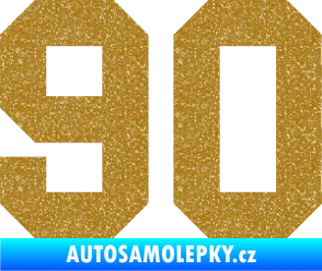 Samolepka Startovní číslo 90 Ultra Metalic zlatá