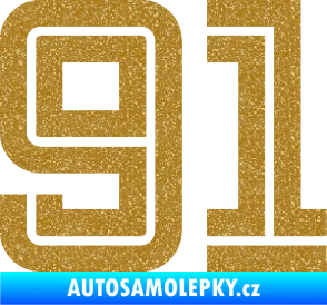 Samolepka Startovní číslo 91 typ 7 Ultra Metalic zlatá
