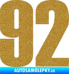 Samolepka Startovní číslo 92 typ 2  Ultra Metalic zlatá