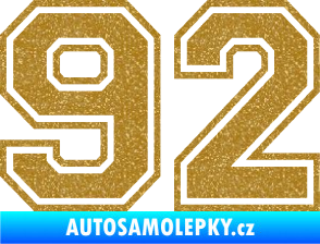 Samolepka Startovní číslo 92 typ 4 Ultra Metalic zlatá