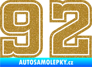 Samolepka Startovní číslo 92 typ 5 Ultra Metalic zlatá