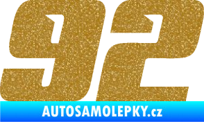 Samolepka Startovní číslo 92 typ 6 Ultra Metalic zlatá