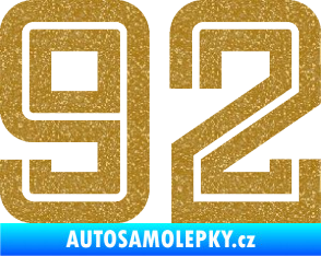 Samolepka Startovní číslo 92 typ 7 Ultra Metalic zlatá