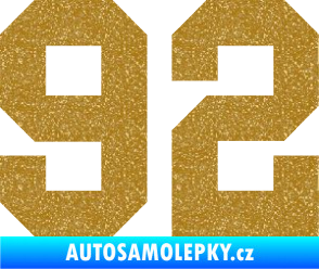 Samolepka Startovní číslo 92 Ultra Metalic zlatá