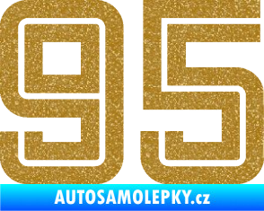 Samolepka Startovní číslo 95 typ 7 Ultra Metalic zlatá