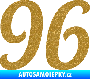 Samolepka Startovní číslo 96 typ 3    Ultra Metalic zlatá