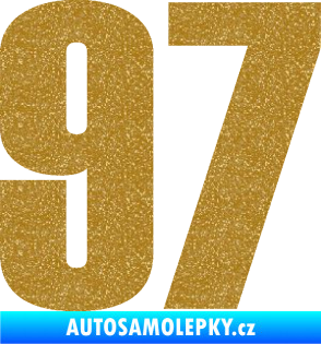 Samolepka Startovní číslo 97 typ 2 Ultra Metalic zlatá