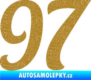 Samolepka Startovní číslo 97 typ 3   Ultra Metalic zlatá