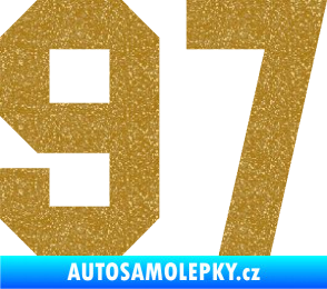 Samolepka Startovní číslo 97 Ultra Metalic zlatá