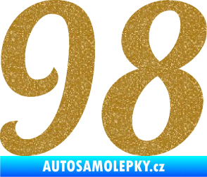 Samolepka Startovní číslo 98 typ 3   Ultra Metalic zlatá